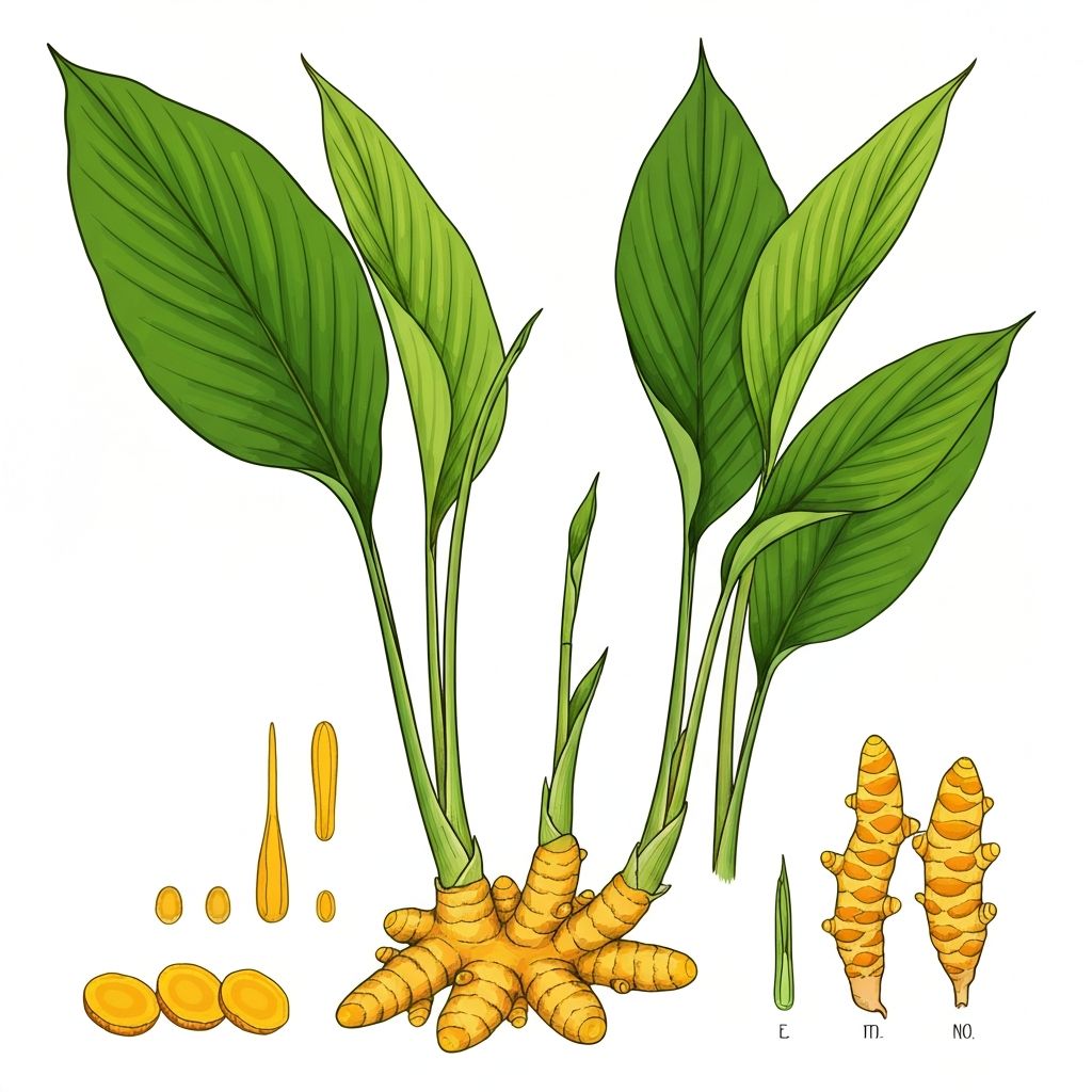 Turmeric botanical illustration